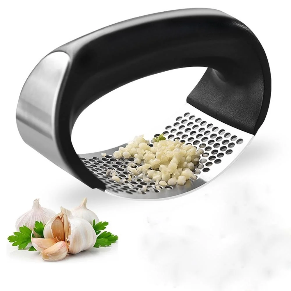 

Multi-function Grinding Slicer Stainless Steel O-shaped Garlic Ginger Press Hand Held Kitchen Rolling Crusher Vegetable Tool