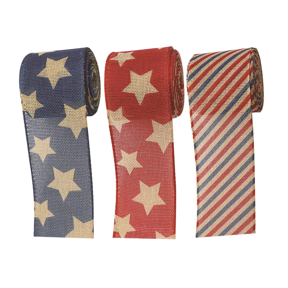 

Патриотический подарок на день ленты, флаг независимости 4 июля, украшения вечерние, лук, государственные принадлежности рулонная лента США...