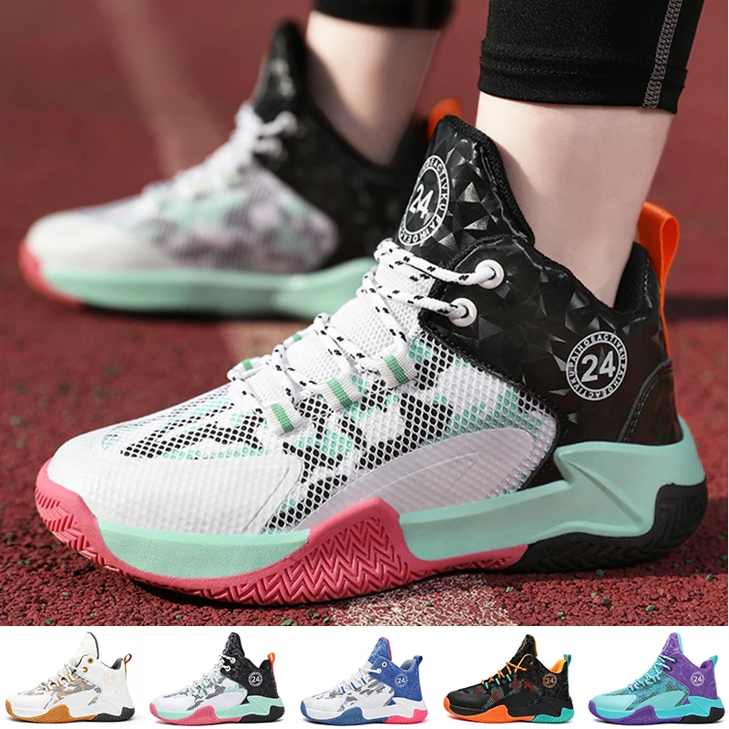 Kids Boy Breathable Sports Shoes For Basketball Athletic Basketball Sneakers Outfit Tennis Basketball