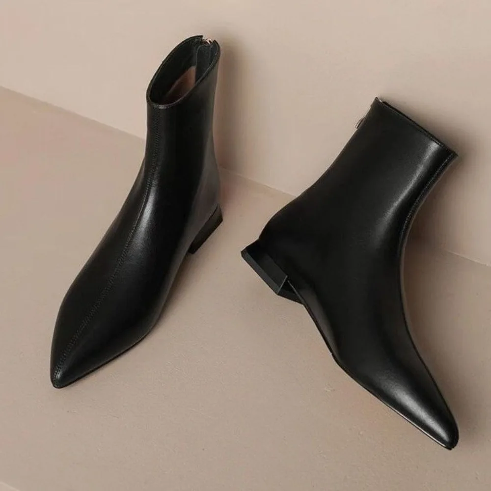 

Женские ботинки на высоком каблуке, с острым носком и коротким рукавом