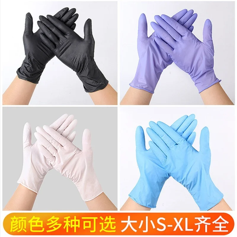 

A Latex Grade Time Household One Cleaning Disposable Gloves Food Box Gloves Accessories Nitrile Gloves 100pcs Rubber In