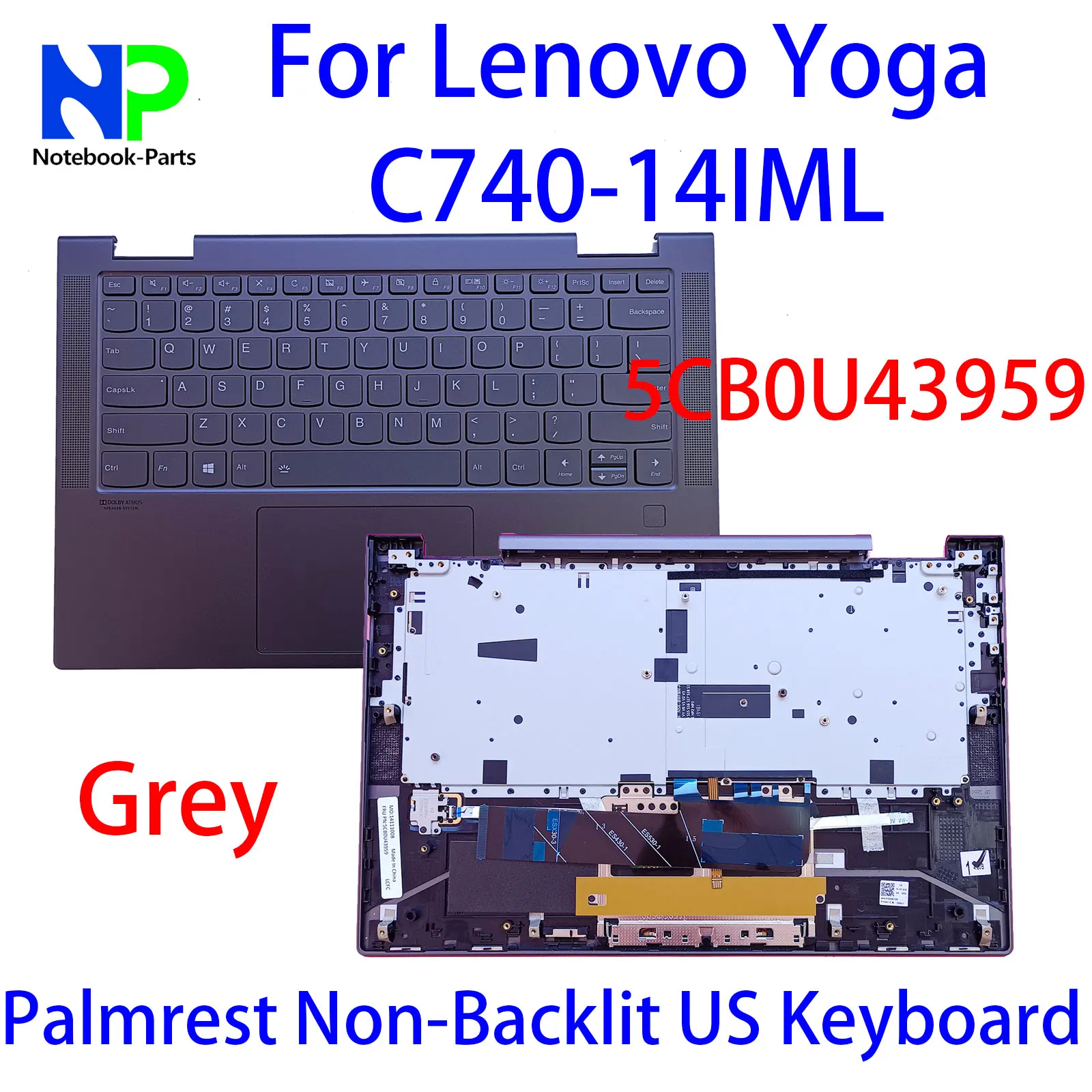 Новая верхняя крышка для Lenovo Yoga C740-14IML 14 дюймов упор рук без подсветки клавиатура