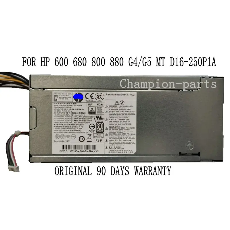 Transporte Rápido para hp Prodesk 400 600 800 g3 g4 Fonte de Alimentação 250w D16250p1a Pch022 L08417002 Totalmente Testado 90 Dias Garantia