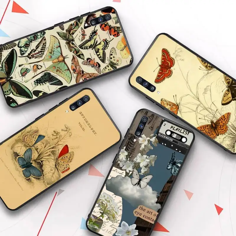 

Retro butterfly Phone Case for Samsung A51 01 50 71 21S 70 31 40 30 10 20 S E 11 91 A7 A8 2018