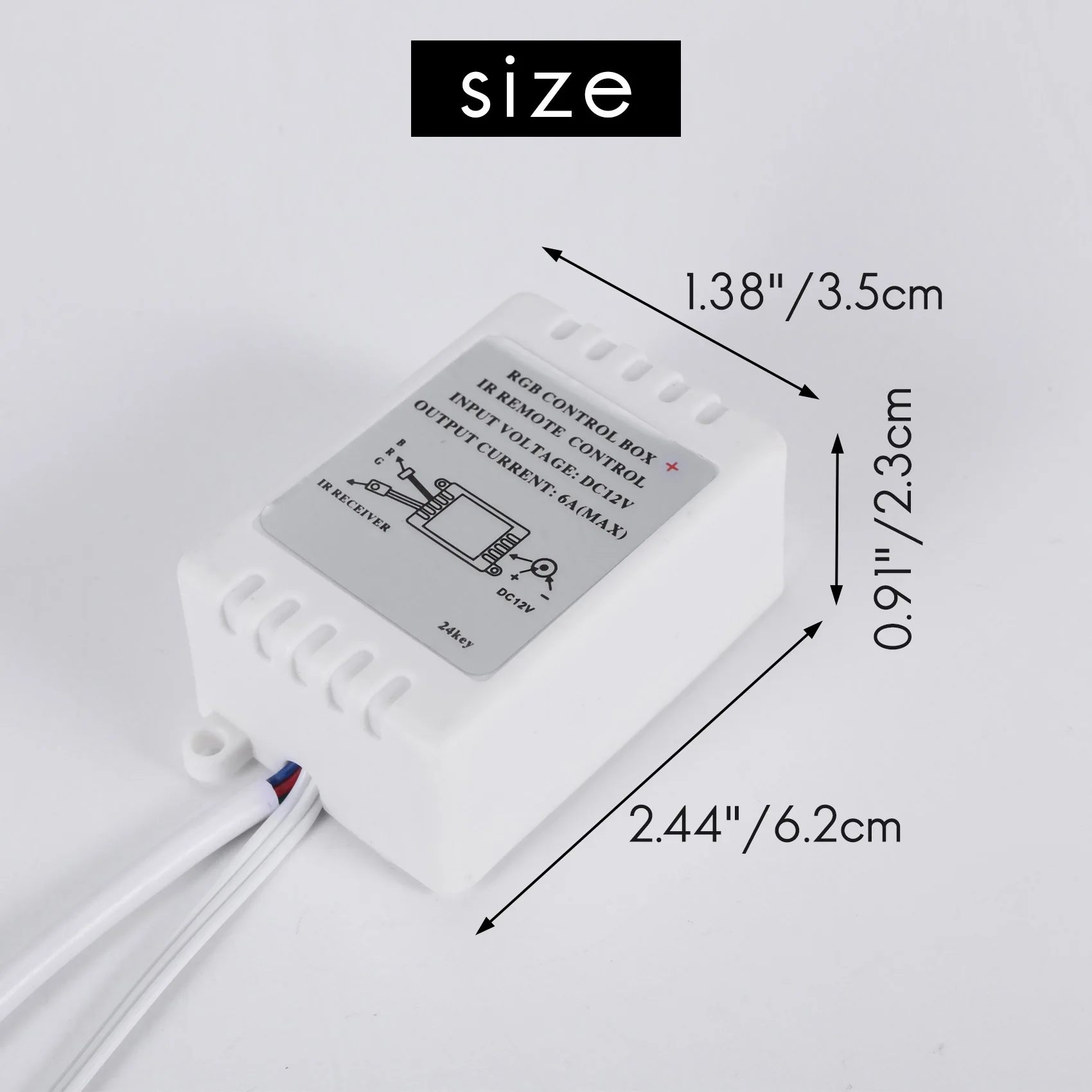 Светодиодный RGB контроллер управления IR FB 24 клавиши белый 12 В