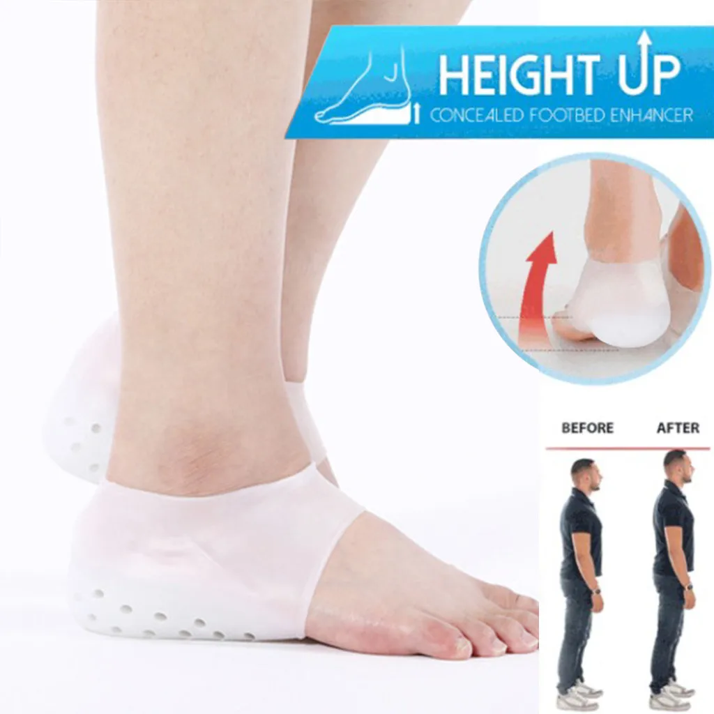 

Silicone Invisible Height Increase Insoles For Men Women 1.5-3.5 Cm Elastic Heel Pad Feet Care Orthopedic Shoes Soft Cushion