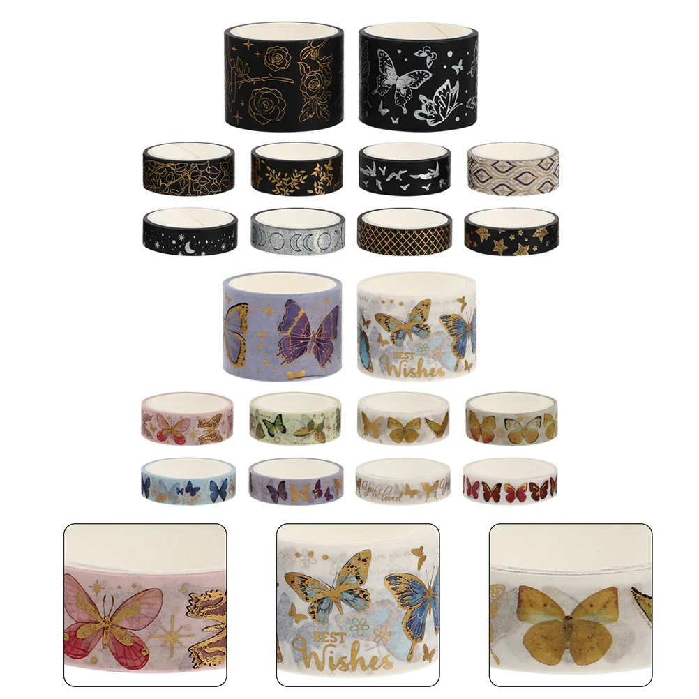 

20 Rolls of Scrapbook Adhesive Tapes Splendid DIY Tapes Bronzing Paper Tapes