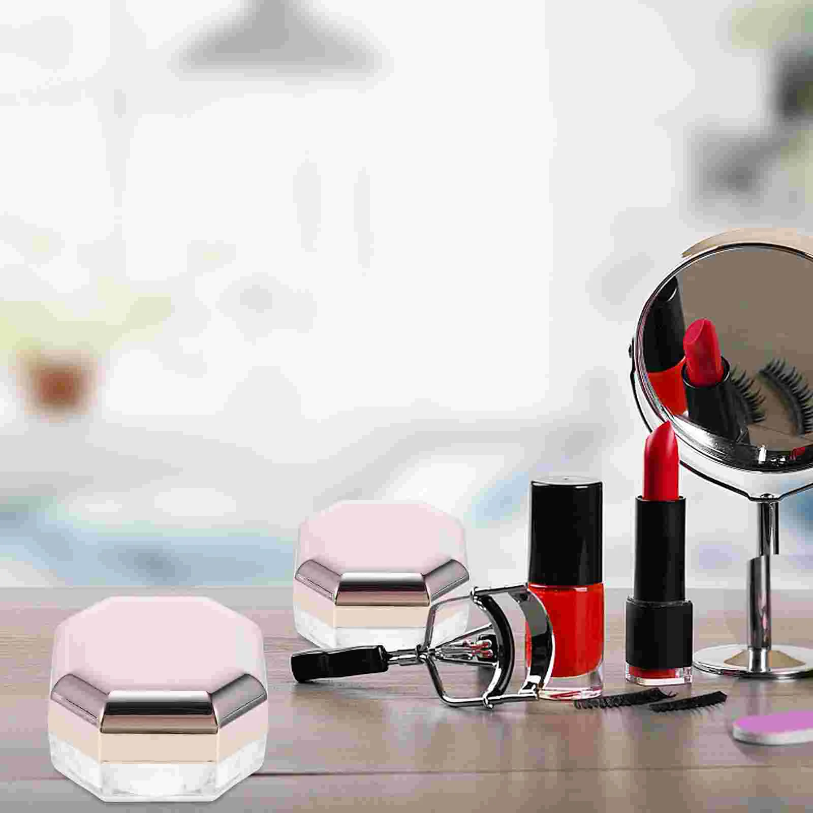 

4 Pcs Travel Cream Container Makeup Container Body Puff Case Abs Travel Plastic Go Containers