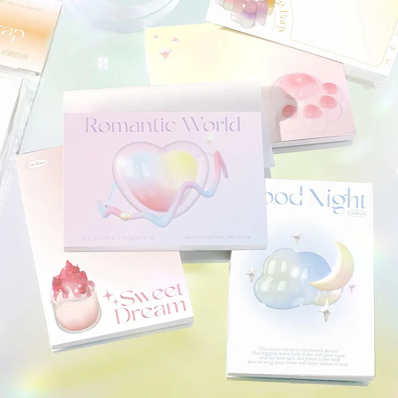 

6 Packs Total 480 Sheets Sweet Romantic World Lovely Gentle Color Design Notepad 113*80mm Creative Stationery Gift