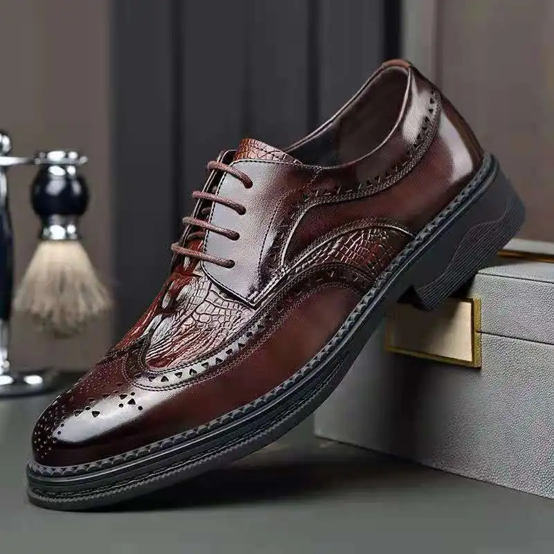Genuine Leather Men's Shoes Business Casual British Leather Shoes Men's Wedding Shoe Sapato Masculino Chaussures Hommes Zapatos