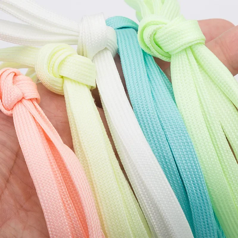 Shoelaces Athletic Sport Flat Canvas Shoe Laces Glow In The Dark Night Color Fluorescent Shoelace Candy Color Shoe Lace