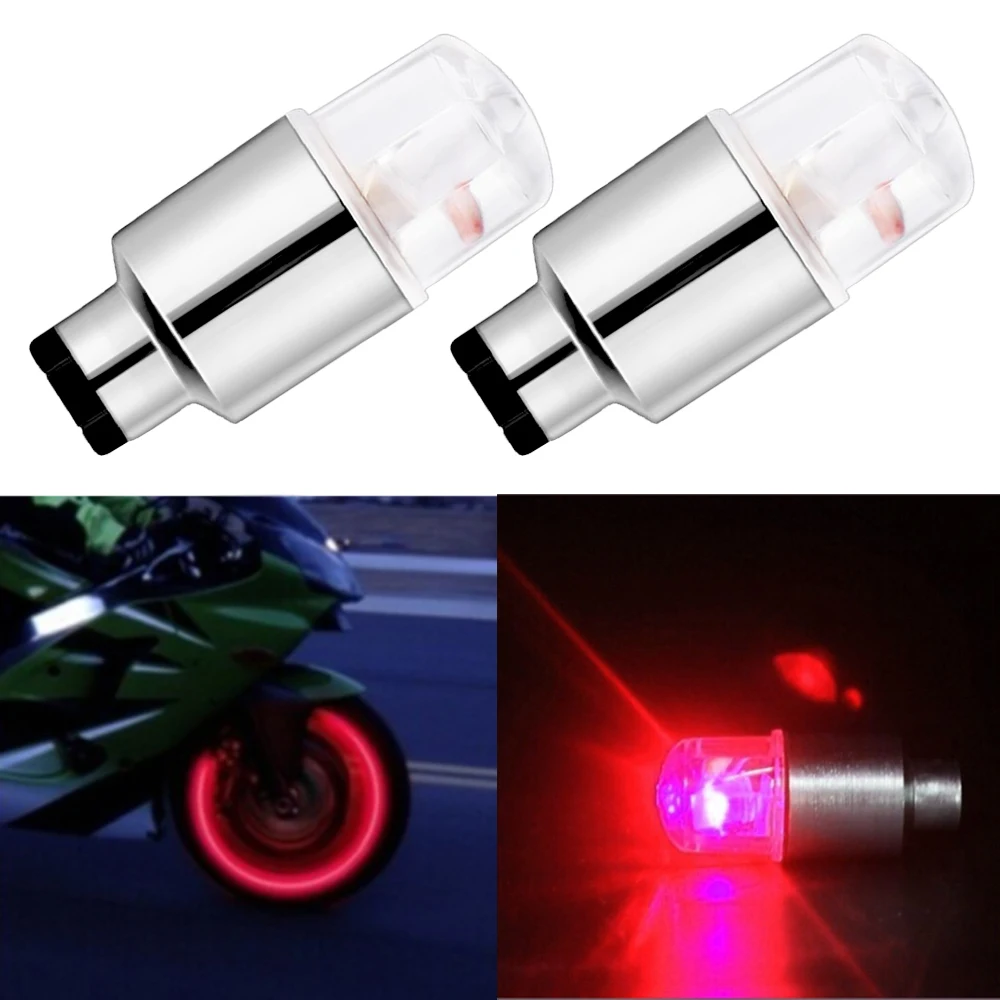 

2pc Car Light Bike Hub Lamp Wheel Tire Tyre Valve Flash Neon LED Auto Dust-proof Cap Spoke Car Valve Stems Lamp Caps Accessories