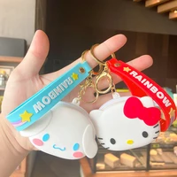 sanrio hello kitty cartoon key chain bag pendant silicone coin purse wallet storage anime pendant keychain