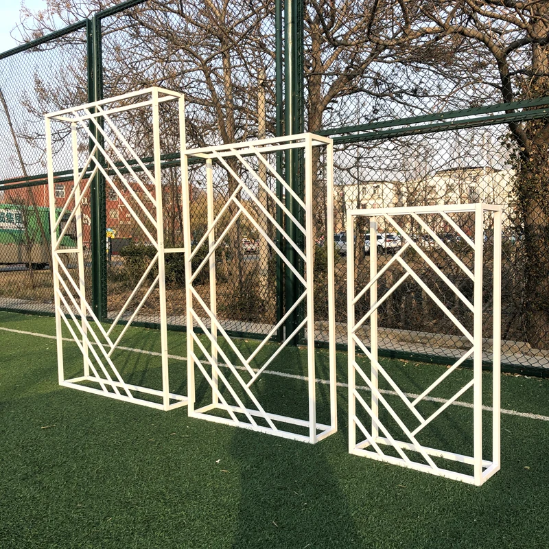 

Flone Diamond Wedding Arch Backdrop Props Wrought Iron Geometric Square Frame Party Stage Screen creative background Stand
