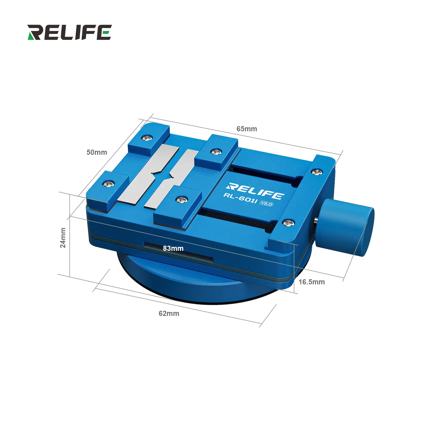 Фото RELIFE RL-601I V2.0 Мини-вращающееся крепление 360° °   Вращающийся магнитный держатель с сильной фиксацией для удаления клея с чипов материнских плат и их ремонта №4