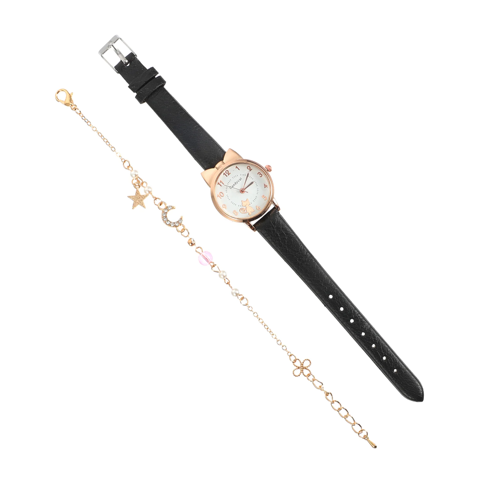 Часы с милым котом кварцевые часы для мужчин браслет луной женские наручные из