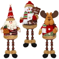 table top doll christmas decorations cute sitting santa snowman reindeer doll long legs christmas ornament for home decoration