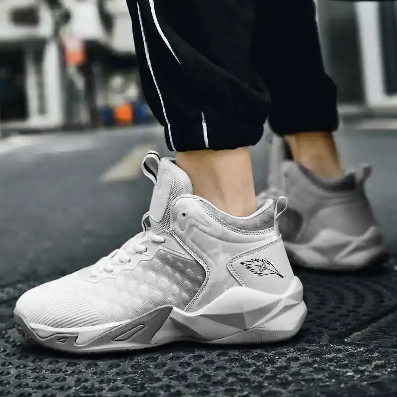 

Antiskid Black Running Shoes Designer High Quality Men's Sports Boots Black Kid Men's High Top Sneakers Man Sport Shoes Tennis