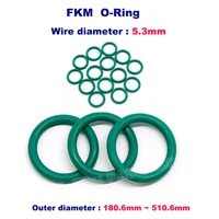 cs 5 3mm o ring green fluorine rubber o ring sealing gasket washer fkm insulation oil high temperature corrosion resistance