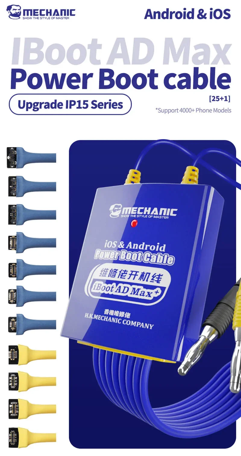 Mechanic Iboot Fpc Ad Max Pro Кабель Питания Для Iphone 6-15 Promax Android Тестовая Линия Телефона