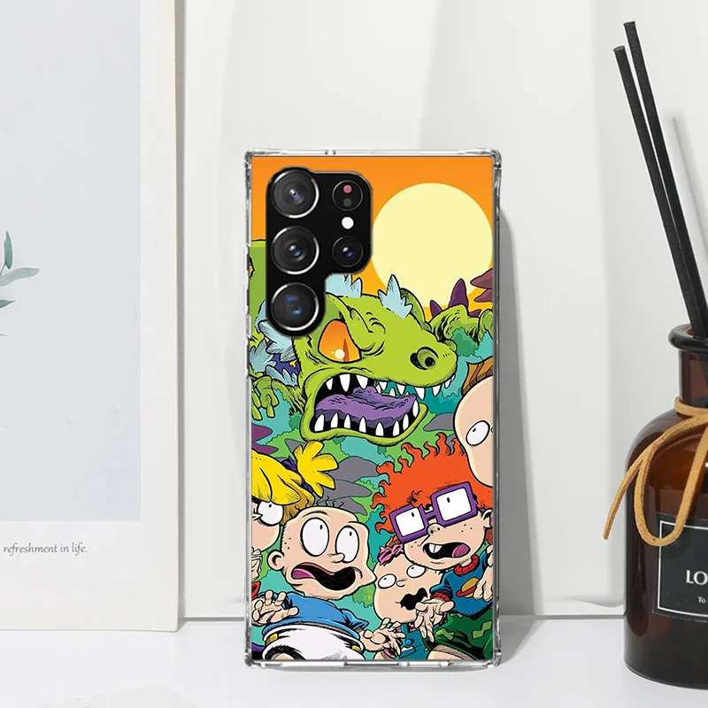 Фото Мультяшный чехол для телефона R-Rugrat для Samsung Galaxy S24 S23 S22 S21 Fe S20 Ultra S10 S9 + S8 Plus S10E, художественные чехлы, задняя крышка №2