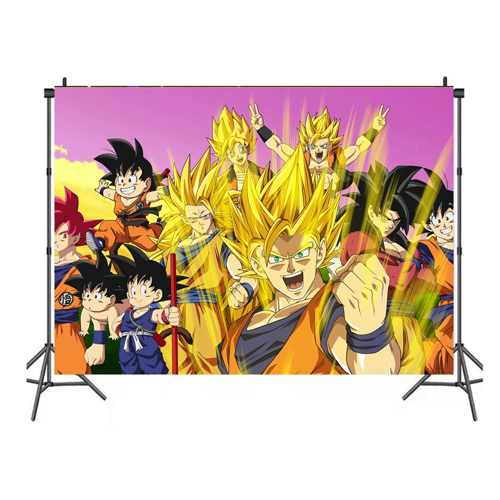 Фон из ткани с изображением дракона жемчуга Z для фотосъемки на день рождения