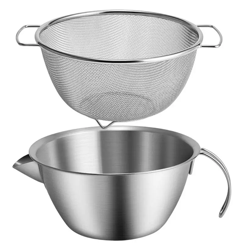 

Colander Bowl Stainless Steel Basket Strainer Colander Fruit Vegetable Kitchen Washing Bowl Mesh Metal Storage Drain Drainer