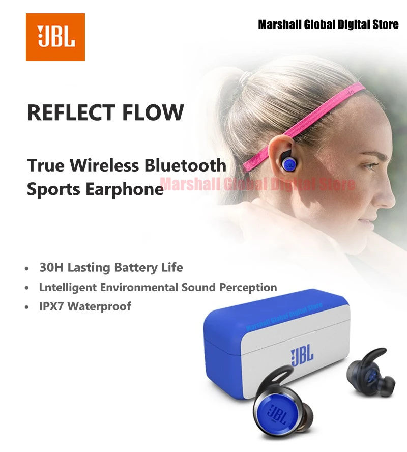 

Original JBL REFLECT FLOW True Wireless Bluetooth Earphones Sport Earpbuds Stereo Earbuds Bass Sound TWS Headset With Mic