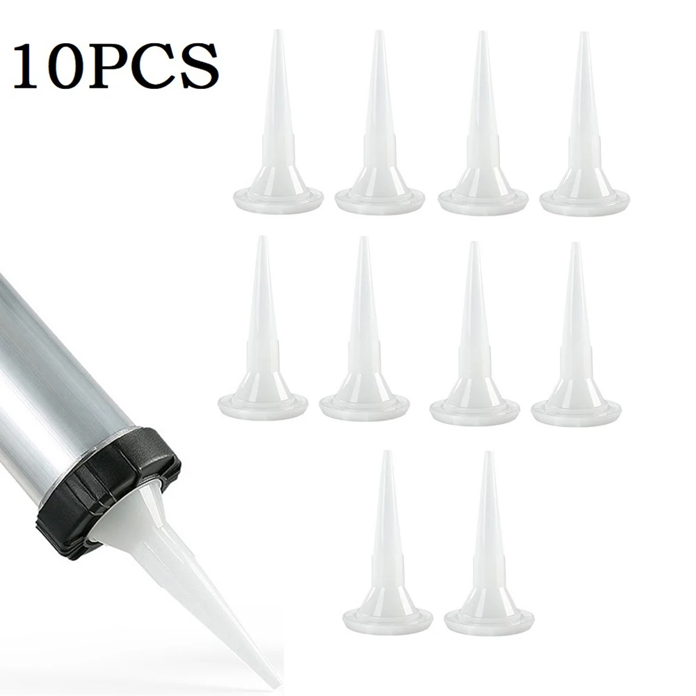 

Tip Glue Mouth Universal White 10pcs Caulking Nozzle Dispenser Durable Glass Hot Glue Sticks Plastic Power Tools