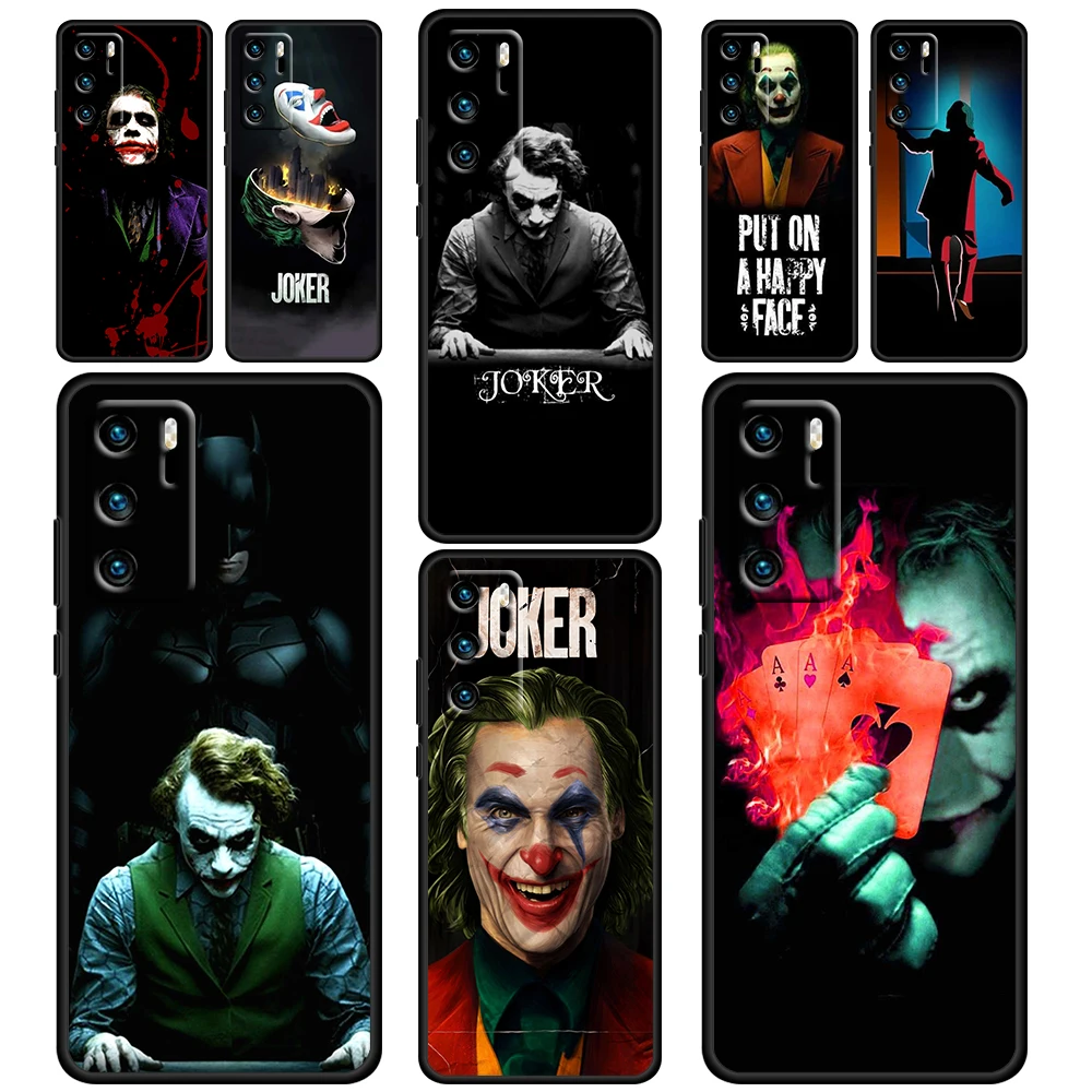 

DC Hot Art Joker Movie Soft Shockproof Black Phone Case For Huawei P50 P40 P30 P20 P Smart Z Pro Plus 2019 2021 Cover