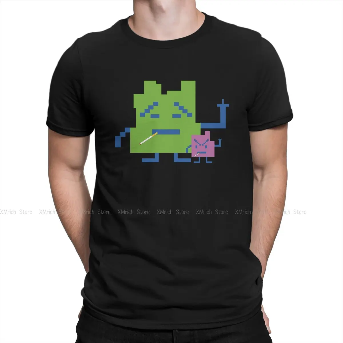 

We Smoke As We Shoot The Bird T-Shirt Men Pixel Vintage Pure Cotton Tee Shirt O Neck Short Sleeve T Shirts Gift Idea Tops