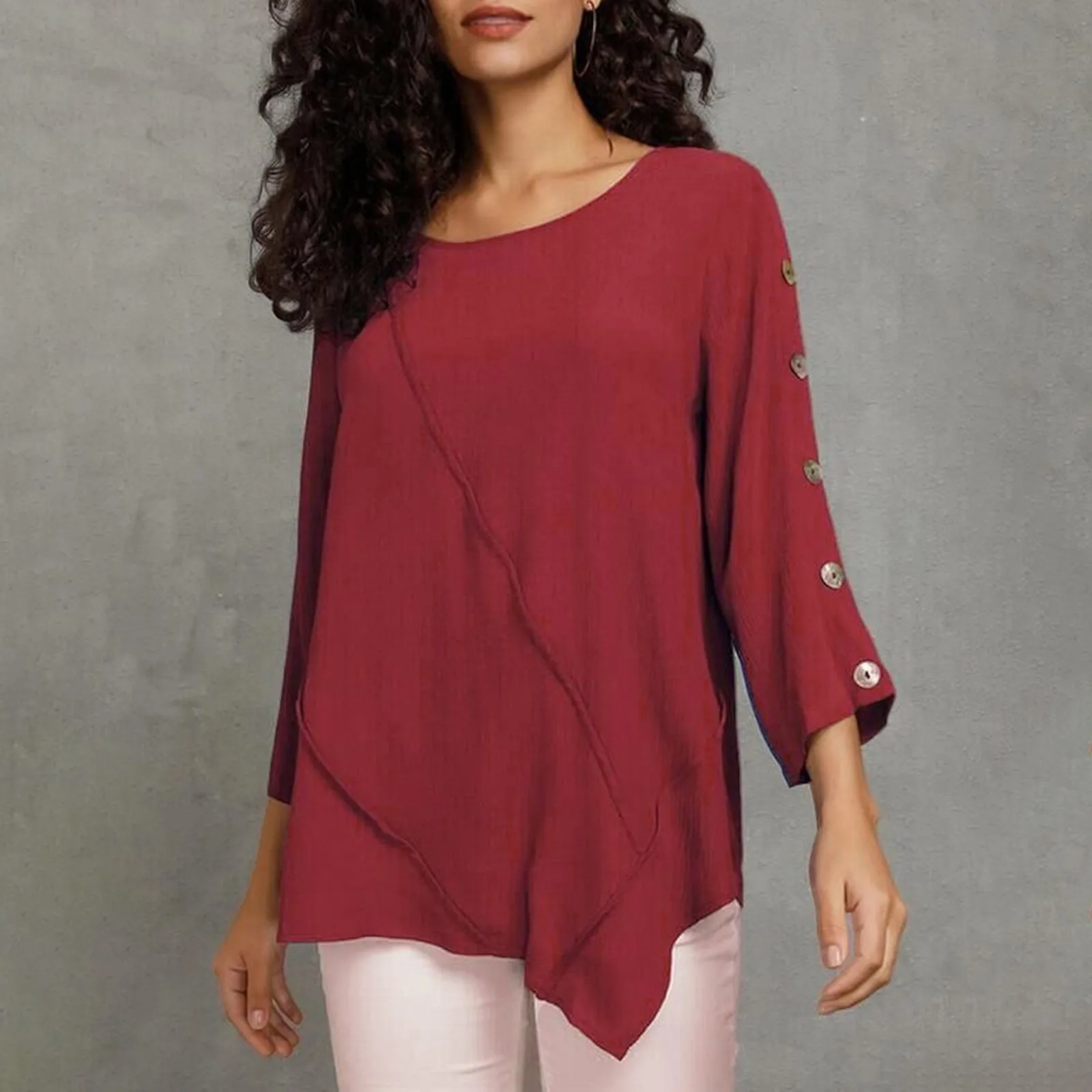 Блузка женская шифоновая с коротким рукавом и круглым вырезом 5xl