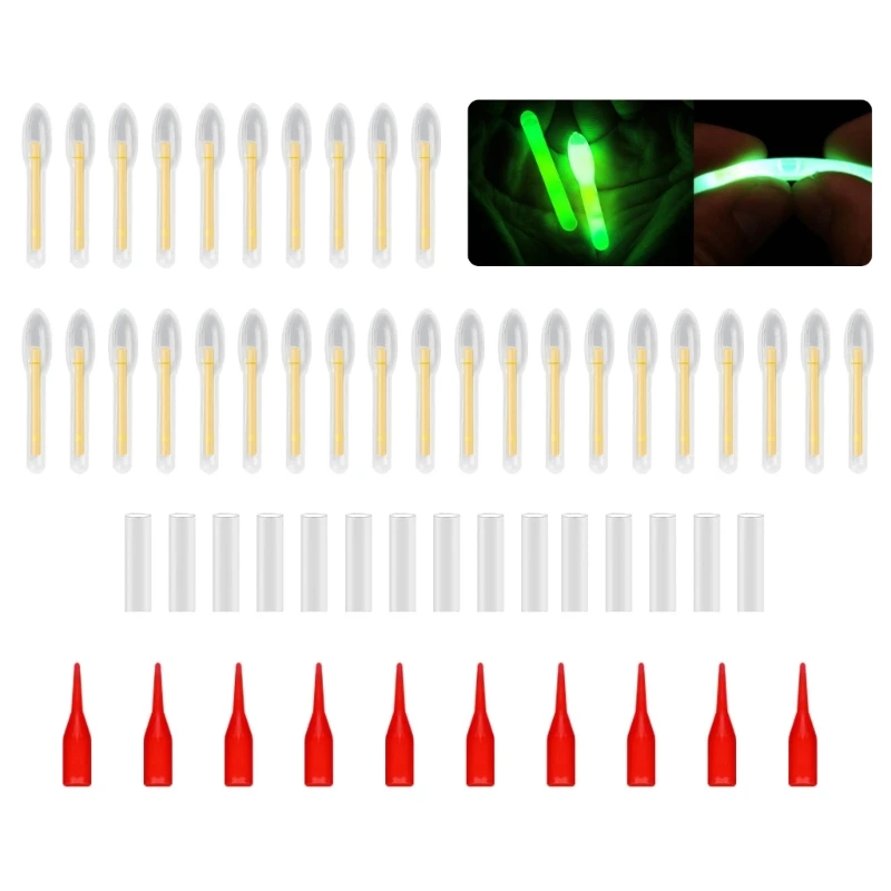 

50 Pcs Fishing Light Sticks Fishing Rod Tip Light Green Fluorescent Light Sticks Drop Shipping