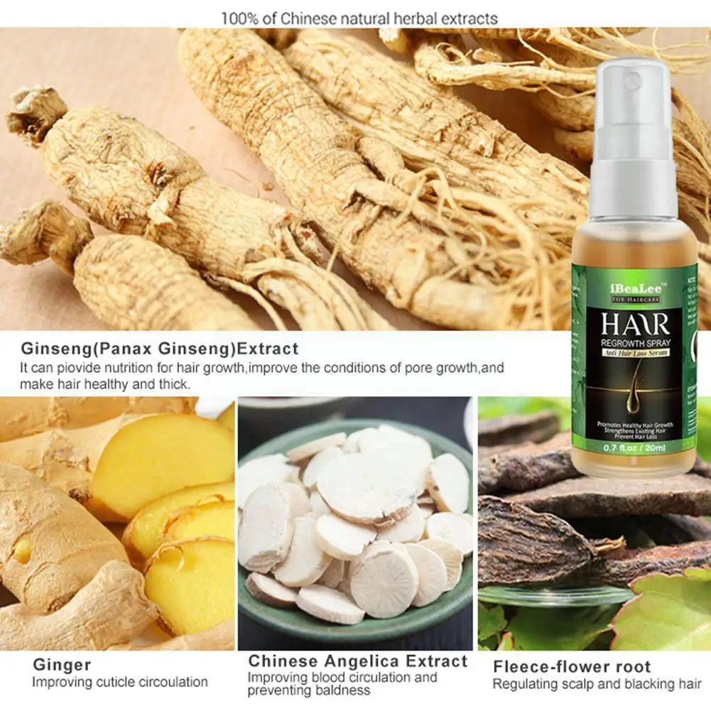 

20ml Ginger Extract Hair Growth Essential Ginseng Extract Damaged Hair Scalp Repair Care Hair Fast Growth Oil Frizzy Essent R8X3