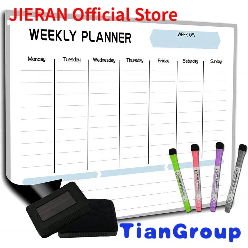 

Magnetic weekly dry calendar for refrigerators - the latest advanced nanotechnology to prevent stains Whiteboard Plan