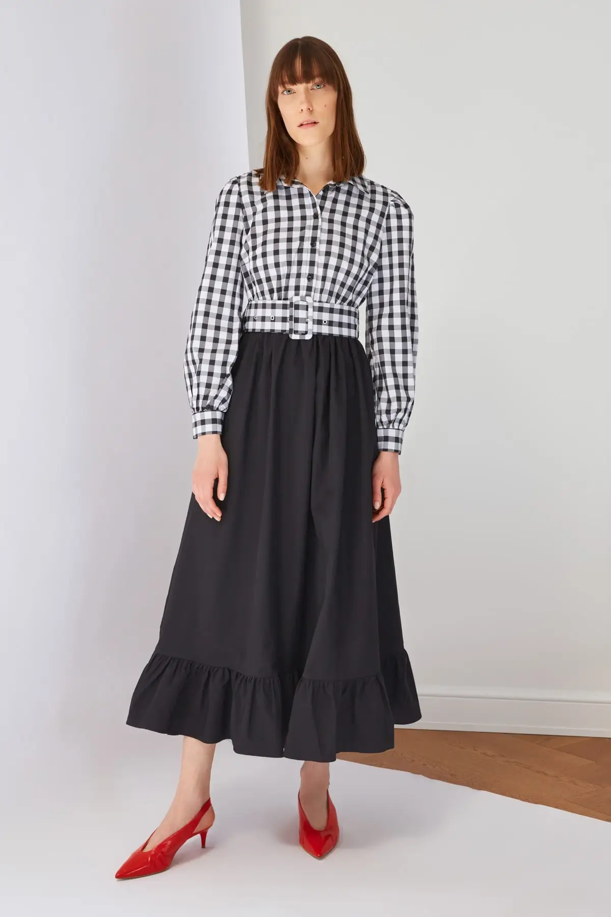 

Trendyol Shirt Collar Plaid Dress TCTSS21EL3882