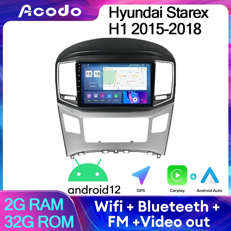 

Acodo 9''2din Android12 Car Player For Hyundai Starex H1 2015-2018 Car Stereo FM Wifi BT Carplay Auto iPS Touch Screen SWC Radio