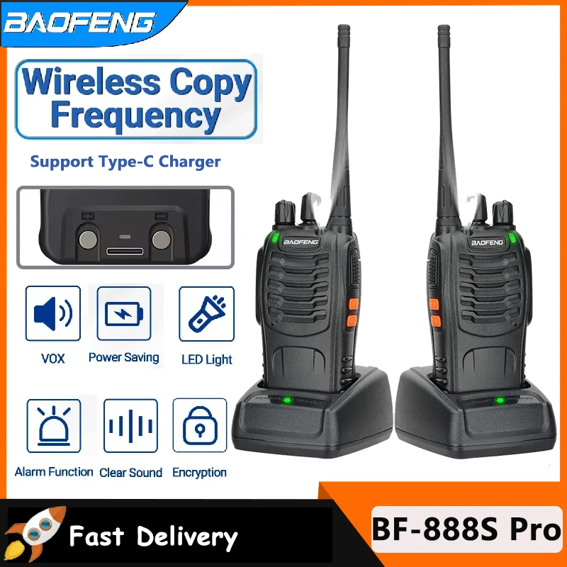BF-888S Pro Baofeng Walkie Talkie BF888S обновленная двухсторонняя радиостанция дальнего радиуса