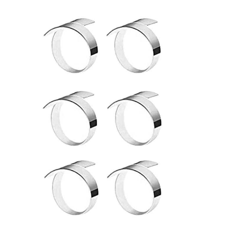 

6 Pcs Napkin Ring,Circle Napkin Holder for Wedding Christmas Party Dinner Table Decor Silver