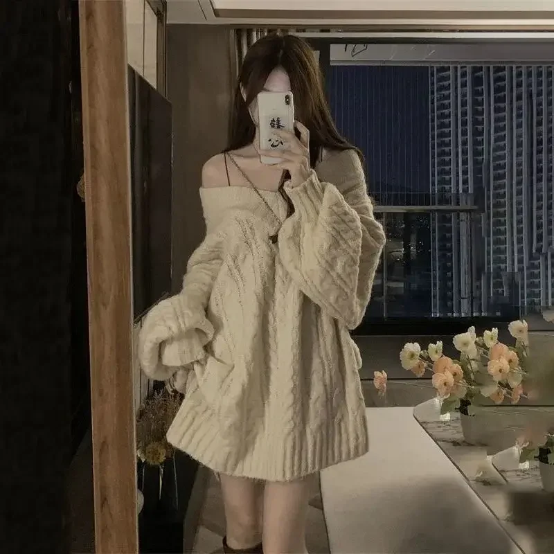 Винтажный корейский стиль утолщенный v-образный вырез свободная верхняя одежда