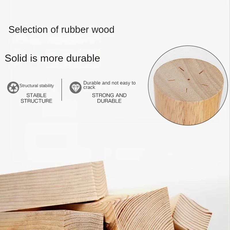 Wood 4 Inch Furniture Legs Set Of Round Solid Mid Couch Feet Replacement For Sofa Dresser Cabinet Bed Home DIY