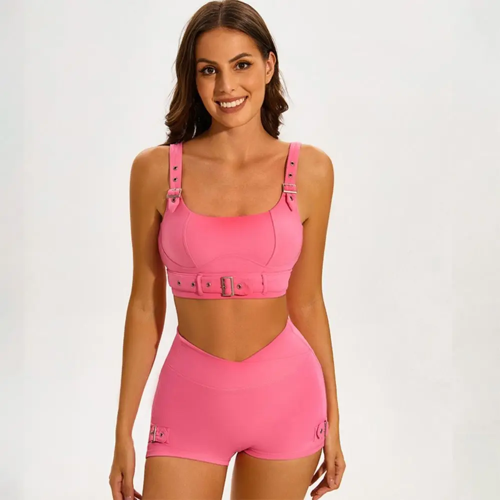 Простой байкерский шикарный стиль женский спортивный бюстгальтер без рукавов