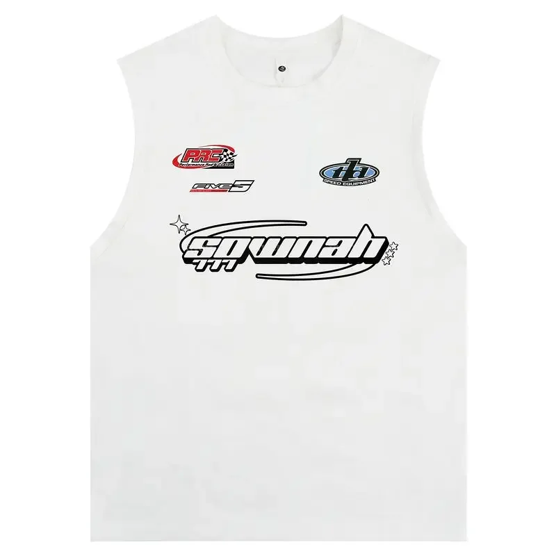 2024 оригинальный модный стильный замшевый кожаный жилет с буквенным принтом