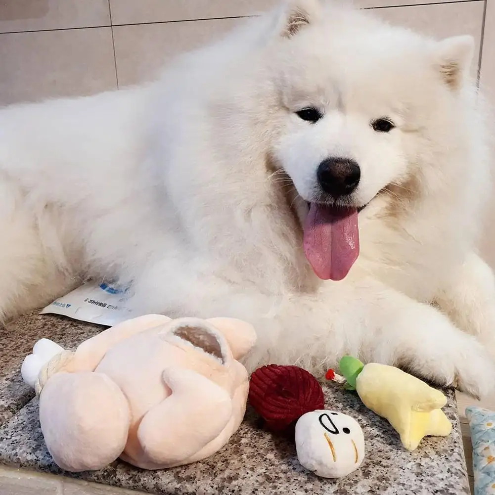 

Плюшевая игрушка для домашних питомцев, мягкая жевательная игрушка, естественная, стимулирующая звучание суповая игрушка, навыки формован...