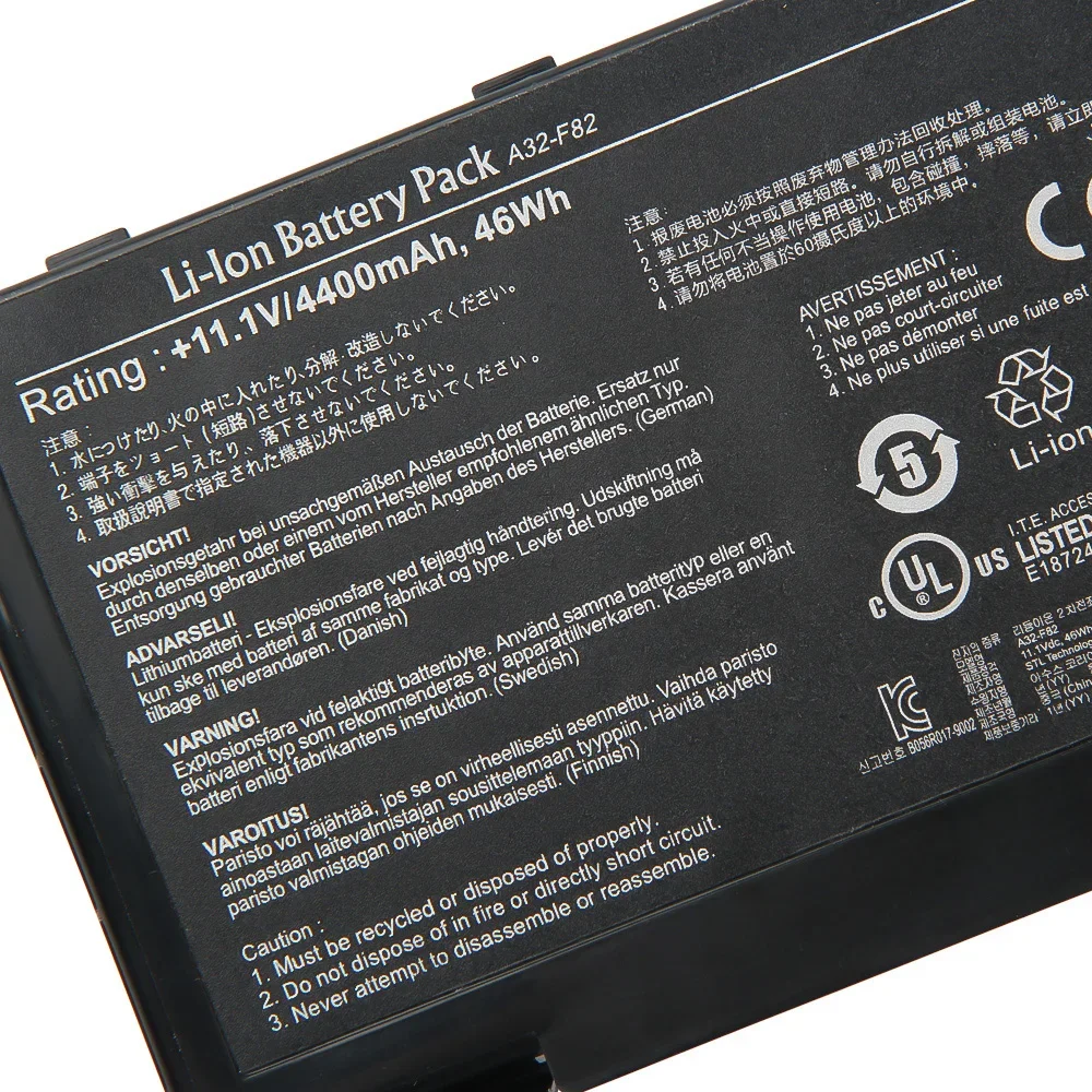 Фото Аккумулятор A32-F82 A32-F52 для Asus K40ID K40AF K40AB K60 K40 K50 X8AC, высококачественные батареи 4400 мАч №5