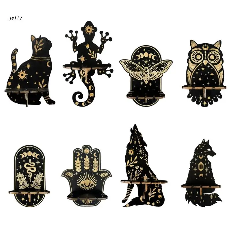 

448C Wooden Crystal Shelf Wall Mounted Crystal Display Shelf Decorative Crystal Wall Shelf Crystal Organizer Floating Shelves