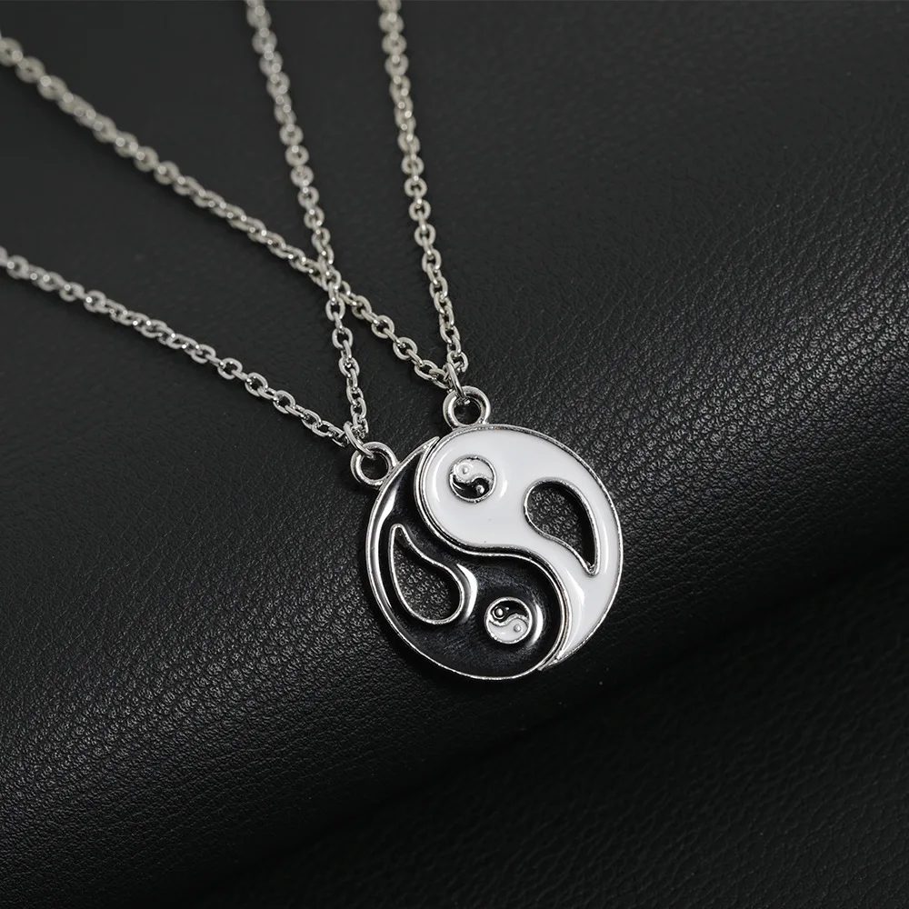 

Couple Paired Yin Yang Necklaces for Women Men Matching Pendant Best Friend Fashion Party Jewelry Korean Trendy Friendship BFF