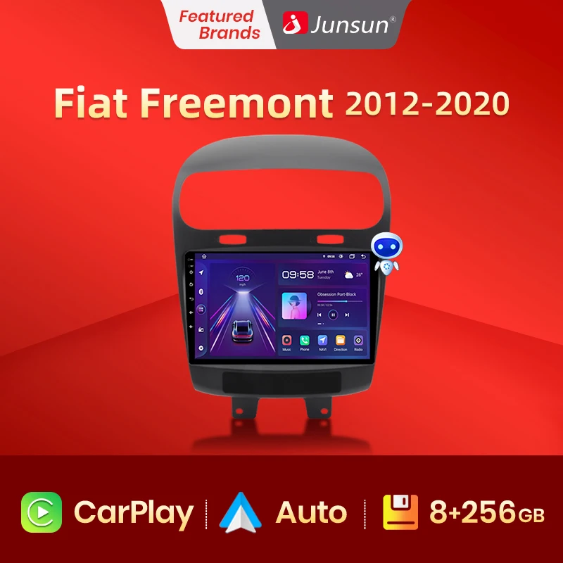 Автомагнитола Junsun V1pro для Fiat Freemont 2012 2023 2014 2015 2016 2017 2018-2020 | Автомобили и мотоциклы