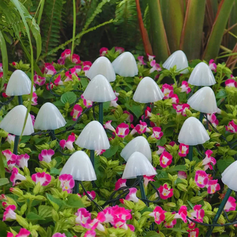 Solar Cute Mushroom Fairy Light Garlands Lighting Lawn Lamps Yard Patio Christmas Eve Outdoor Waterproof Lamp Garden Decoration