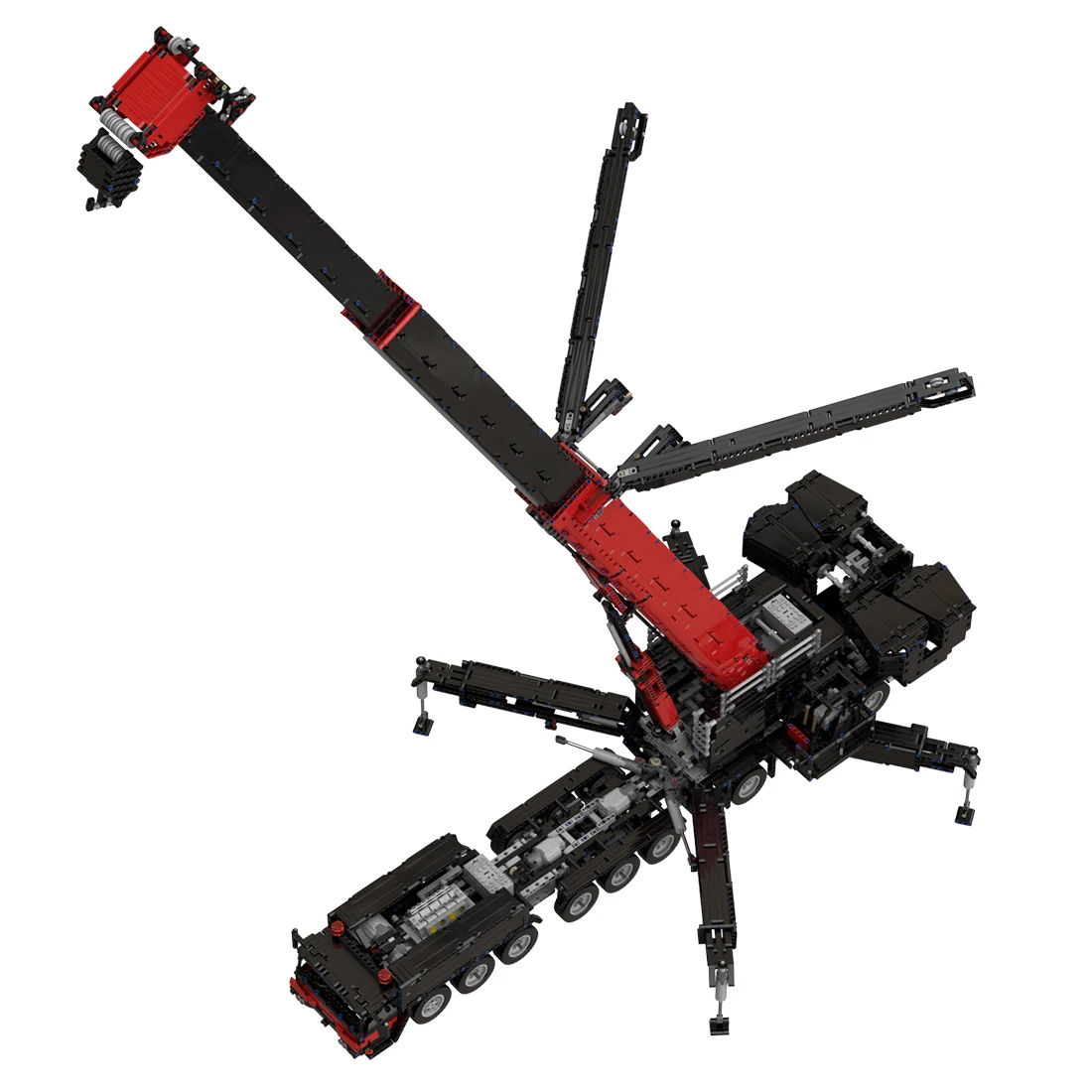 

7068Pcs Moc Small Particles 1:20 2.4G RC Mobile All-Terrain Crane Building Blocks Construction Vehicle Model For Children - Red